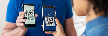 People scanning QR
